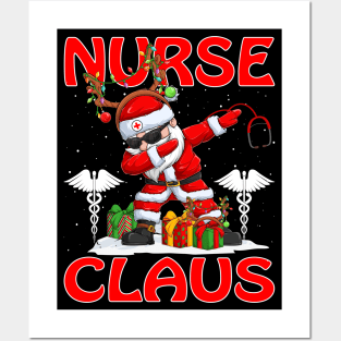 Nurse Santa Claus Reindeer Christmas Matching Costume Posters and Art